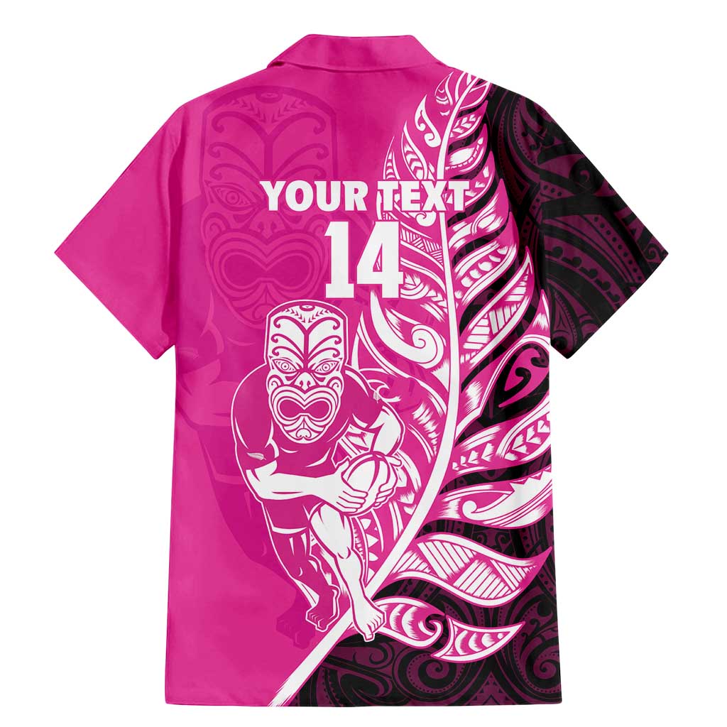 New Zealand Silver Fern Rugby Custom Family Matching Mermaid Dress and Hawaiian Shirt All Black Maori Pattern Pink - Polynesian Pride