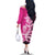 New Zealand Silver Fern Rugby Custom Family Matching Off The Shoulder Long Sleeve Dress and Hawaiian Shirt All Black Maori Pattern Pink - Polynesian Pride