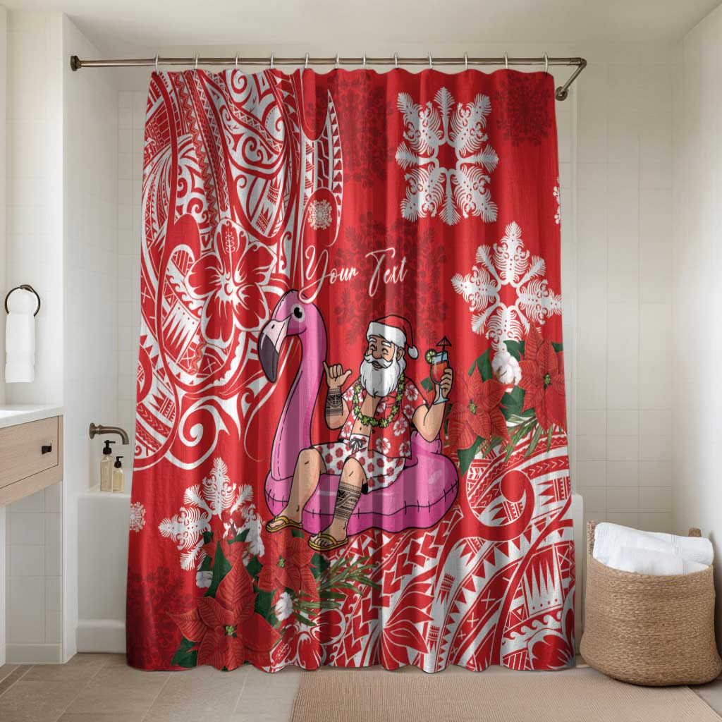 Personalized Hawaii Christmas Bathroom Set Mele Kalikimaka Chilling Shaka Santa Flamingo - Polynesian Pride