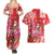Personalized Hawaii Christmas Couples Matching Summer Maxi Dress and Hawaiian Shirt Mele Kalikimaka Chilling Shaka Santa Flamingo - Polynesian Pride