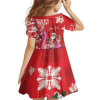 Personalized Hawaii Christmas Family Matching Off Shoulder Maxi Dress and Hawaiian Shirt Mele Kalikimaka Chilling Shaka Santa Flamingo - Polynesian Pride