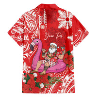 Personalized Hawaii Christmas Family Matching Summer Maxi Dress and Hawaiian Shirt Mele Kalikimaka Chilling Shaka Santa Flamingo - Polynesian Pride