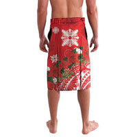 Personalized Hawaii Christmas Lavalava Mele Kalikimaka Chilling Shaka Santa Flamingo - Polynesian Pride