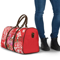 Personalized Hawaii Christmas Travel Bag Mele Kalikimaka Chilling Shaka Santa Flamingo LT14 - Polynesian Pride