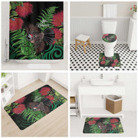 Meri Kirihimete New Zealand Bathroom Set Piwakawaka Koru Fern Mix Pohutukawa - Polynesian Pride