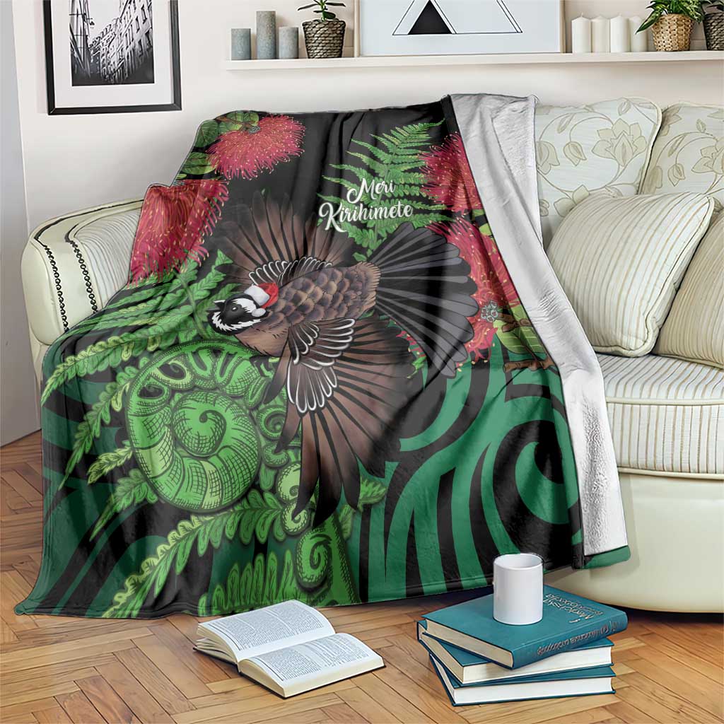 Meri Kirihimete New Zealand Blanket Piwakawaka Koru Fern Mix Pohutukawa - Polynesian Pride
