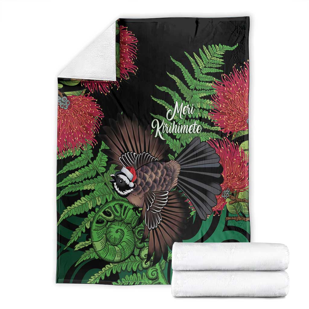 Meri Kirihimete New Zealand Blanket Piwakawaka Koru Fern Mix Pohutukawa - Polynesian Pride