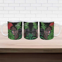 Meri Kirihimete New Zealand Ceramic Mug Piwakawaka Koru Fern Mix Pohutukawa - Polynesian Pride