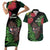 Meri Kirihimete New Zealand Couples Matching Short Sleeve Bodycon Dress and Hawaiian Shirt Piwakawaka Koru Fern Mix Pohutukawa - Polynesian Pride