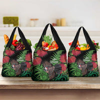 Meri Kirihimete New Zealand Grocery Bag Piwakawaka Koru Fern Mix Pohutukawa - Polynesian Pride