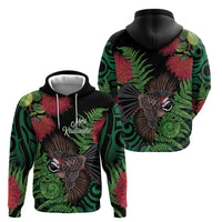 Meri Kirihimete New Zealand Hoodie Piwakawaka Koru Fern Mix Pohutukawa - Polynesian Pride