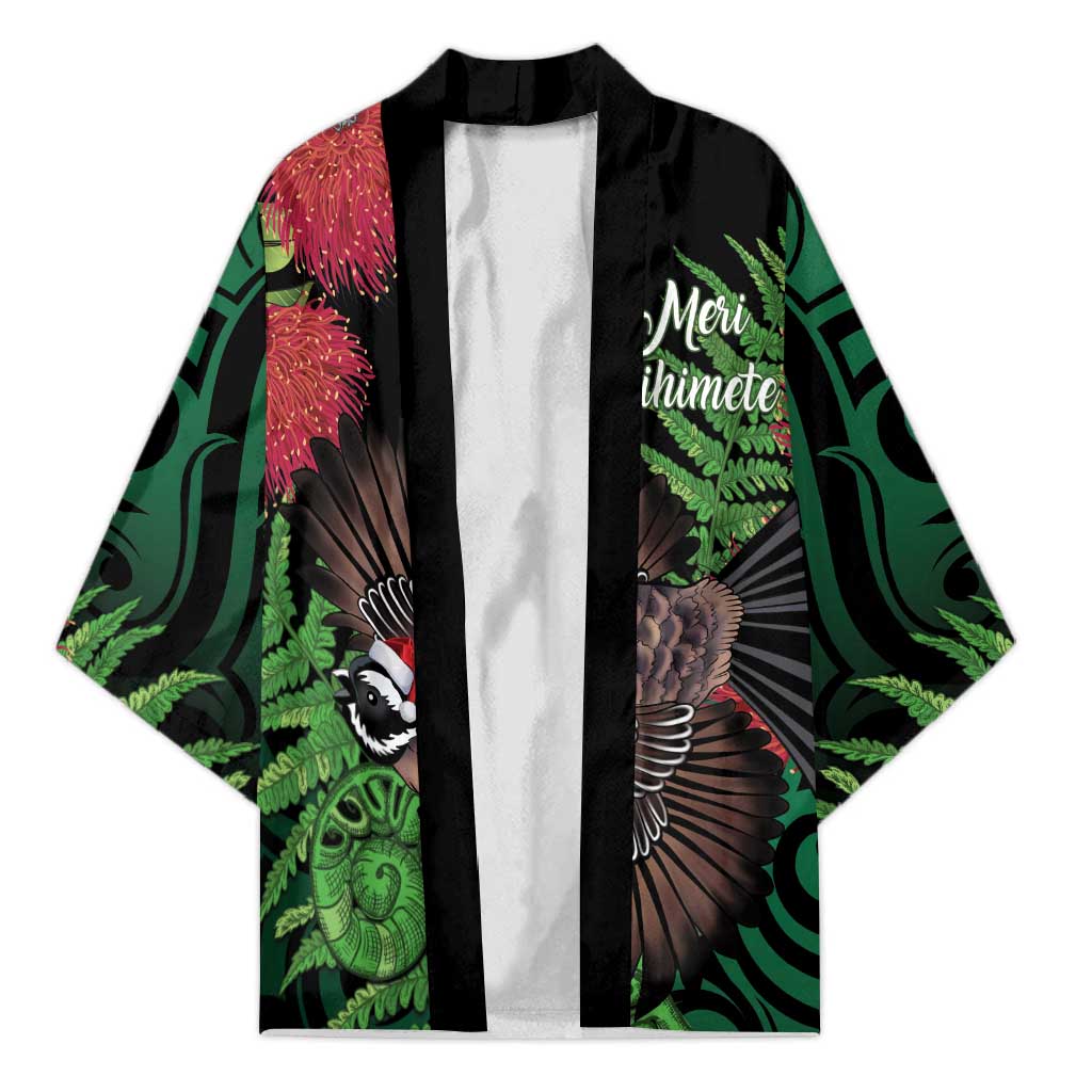 Meri Kirihimete New Zealand Kimono Piwakawaka Koru Fern Mix Pohutukawa - Polynesian Pride