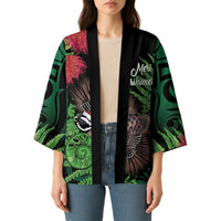 Meri Kirihimete New Zealand Kimono Piwakawaka Koru Fern Mix Pohutukawa - Polynesian Pride