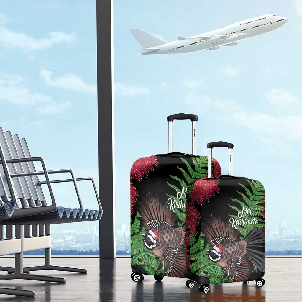 Meri Kirihimete New Zealand Luggage Cover Piwakawaka Koru Fern Mix Pohutukawa LT14 - Polynesian Pride