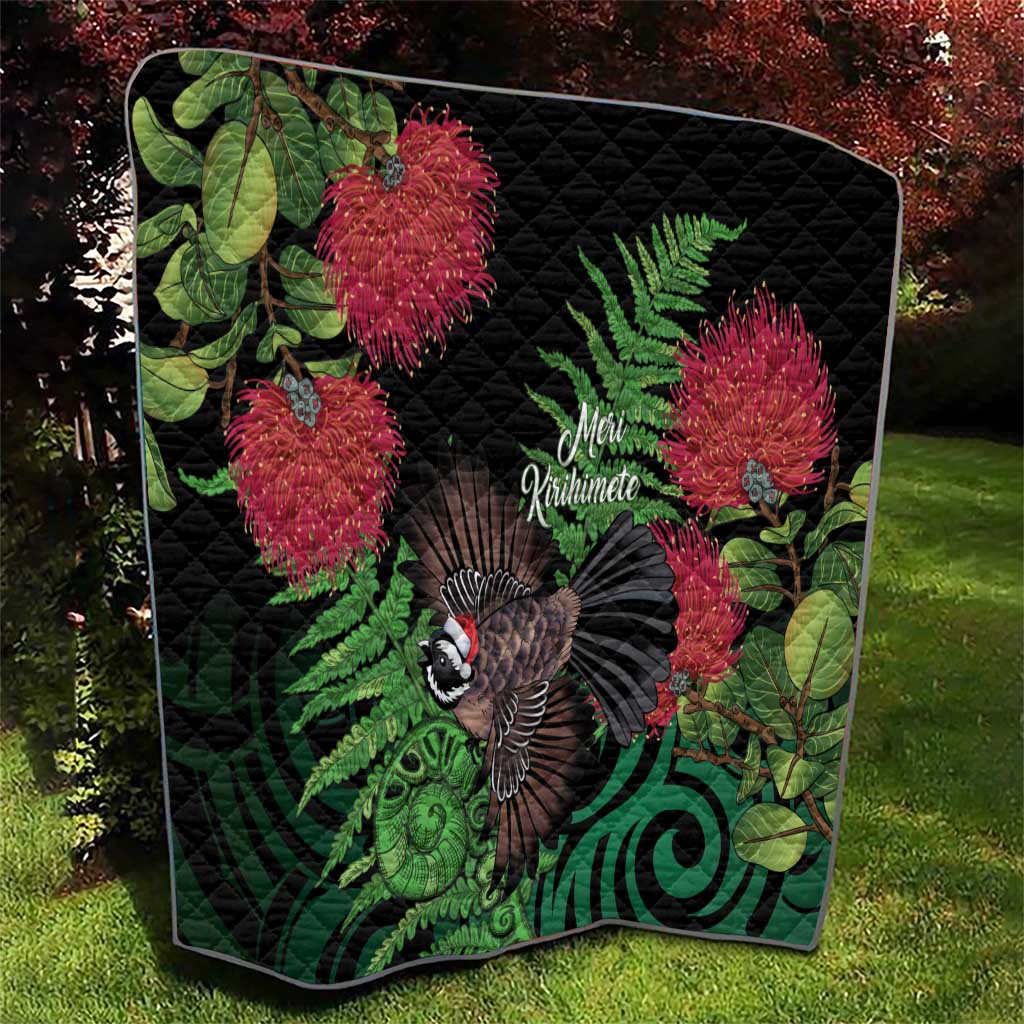 Meri Kirihimete New Zealand Quilt Piwakawaka Koru Fern Mix Pohutukawa - Polynesian Pride