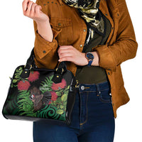 Meri Kirihimete New Zealand Shoulder Handbag Piwakawaka Koru Fern Mix Pohutukawa - Polynesian Pride