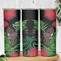 Meri Kirihimete New Zealand Skinny Tumbler Piwakawaka Koru Fern Mix Pohutukawa - Polynesian Pride