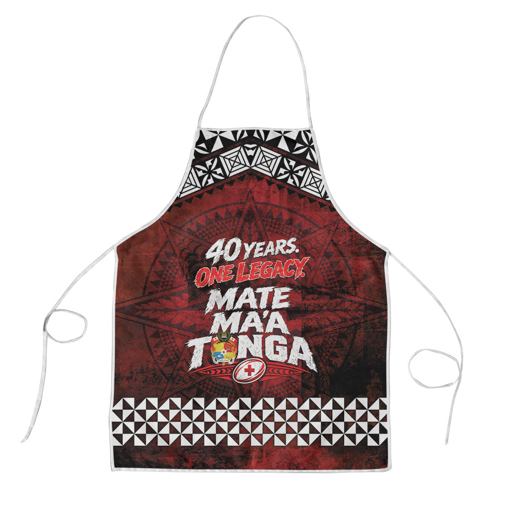 Mate Maa Tonga Rugby 2026 Apron 40 Years Anniversary One Legacy LT14 Red - Polynesian Pride