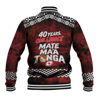 Mate Maa Tonga Rugby 2026 Baseball Jacket 40 Years Anniversary One Legacy LT14 - Polynesian Pride
