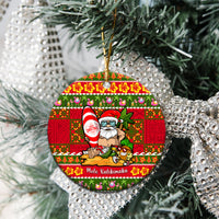 Hawaii Surfing Santa Christmas Ceramic Ornament Tropical Pineapple Mele Kalikimaka Quilt Pattern LT14 - Polynesian Pride