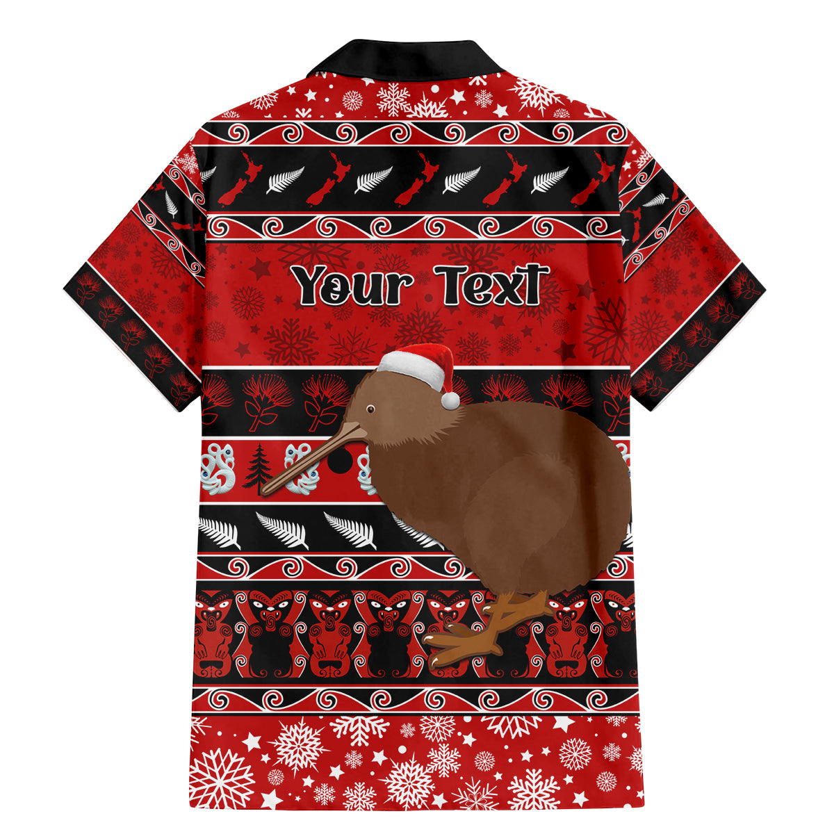 Personalised New Zealand Christmas Family Matching Mermaid Dress and Hawaiian Shirt Aotearoa Kiwi Meri Kirihimete Red Version LT14 - Polynesian Pride