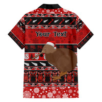 Personalised New Zealand Christmas Hawaiian Shirt Aotearoa Kiwi Meri Kirihimete Red Version LT14 - Polynesian Pride