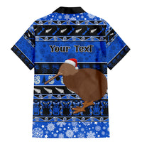 Personalised New Zealand Christmas Family Matching Mermaid Dress and Hawaiian Shirt Aotearoa Kiwi Meri Kirihimete Blue Version LT14 - Polynesian Pride