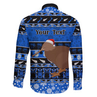 Personalised New Zealand Christmas Family Matching Short Sleeve Bodycon Dress and Hawaiian Shirt Aotearoa Kiwi Meri Kirihimete Blue Version LT14 - Polynesian Pride