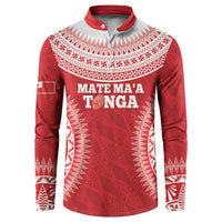 Custom Tonga Mate Maa Button Sweatshirt Go Champions Tongan Ngatu - Red