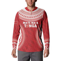Custom Tonga Mate Maa Button Sweatshirt Go Champions Tongan Ngatu - Red