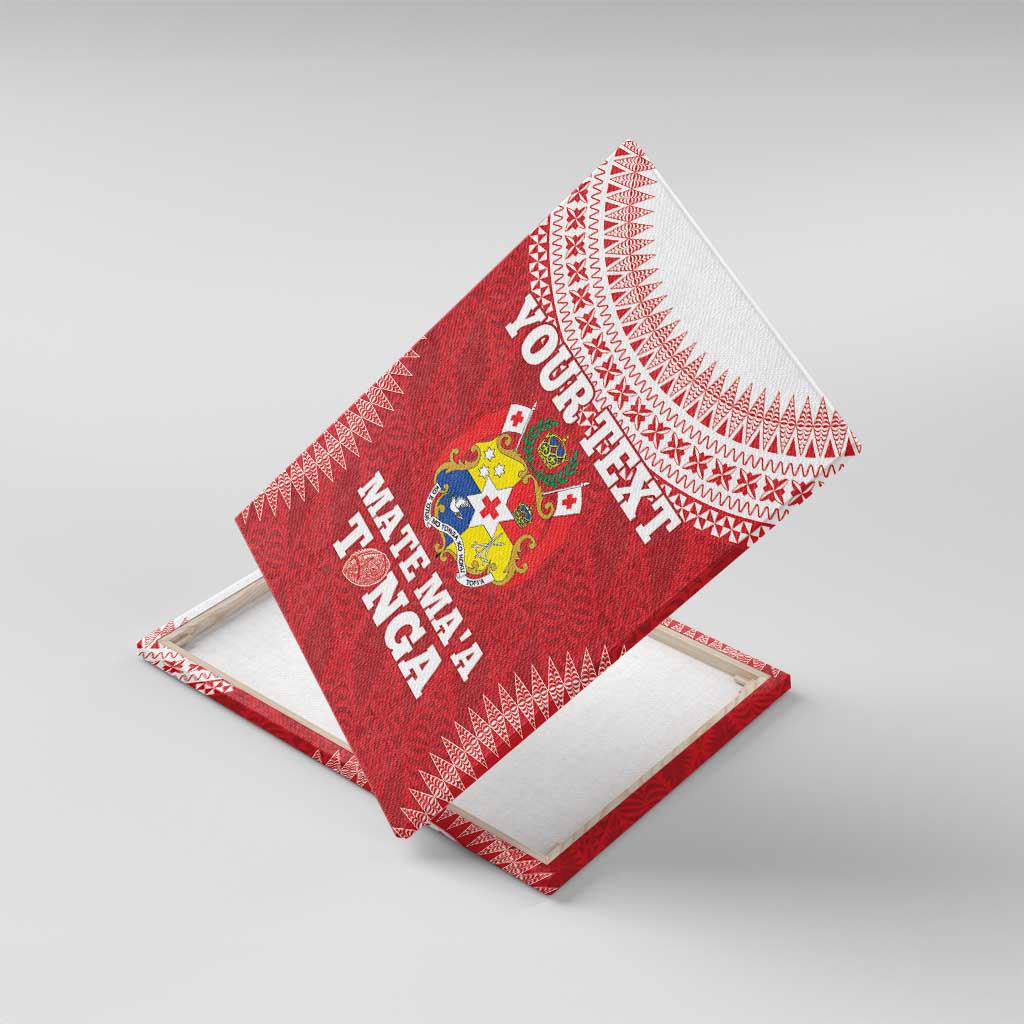 Custom Tonga Mate Maa Canvas Wall Art Go Champions Tongan Ngatu - Red