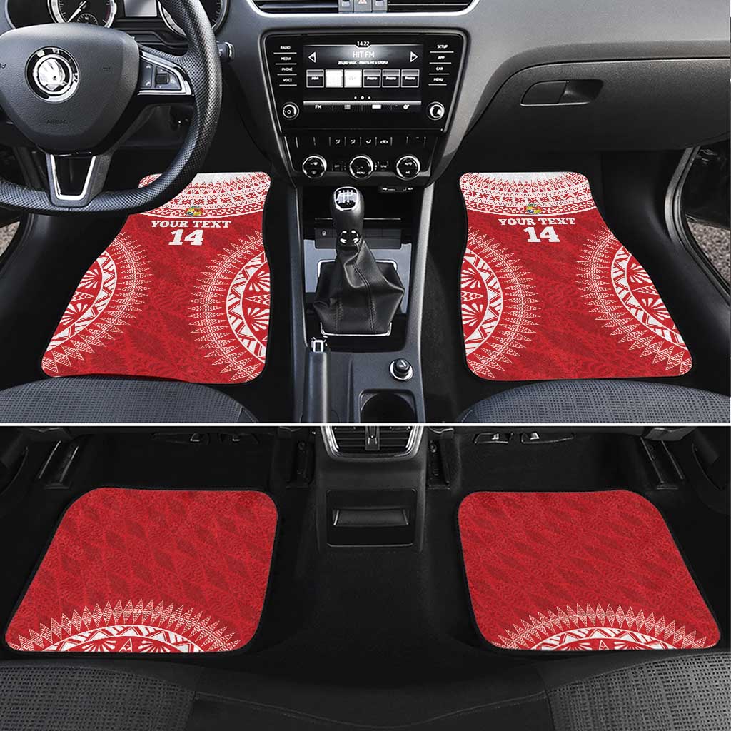 Custom Tonga Mate Maa Car Mats Go Champions Tongan Ngatu - Red