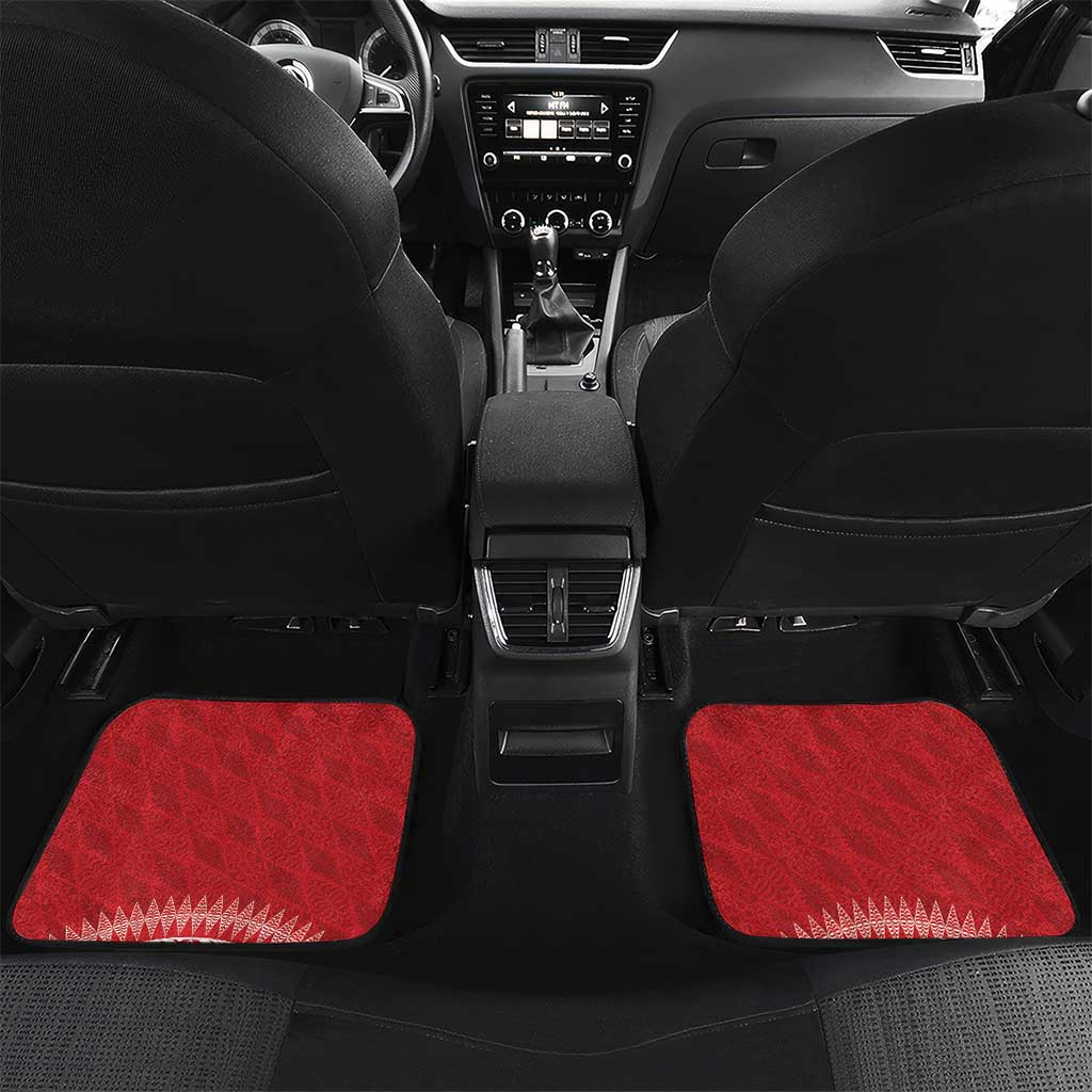 Custom Tonga Mate Maa Car Mats Go Champions Tongan Ngatu - Red