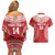 Custom Tonga Mate Maa Couples Matching Off Shoulder Short Dress and Hawaiian Shirt Go Champions Tongan Ngatu - Red