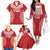 Custom Tonga Mate Maa Family Matching Off The Shoulder Long Sleeve Dress and Hawaiian Shirt Go Champions Tongan Ngatu - Red
