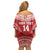 Custom Tonga Mate Maa Family Matching Off Shoulder Short Dress and Hawaiian Shirt Go Champions Tongan Ngatu - Red