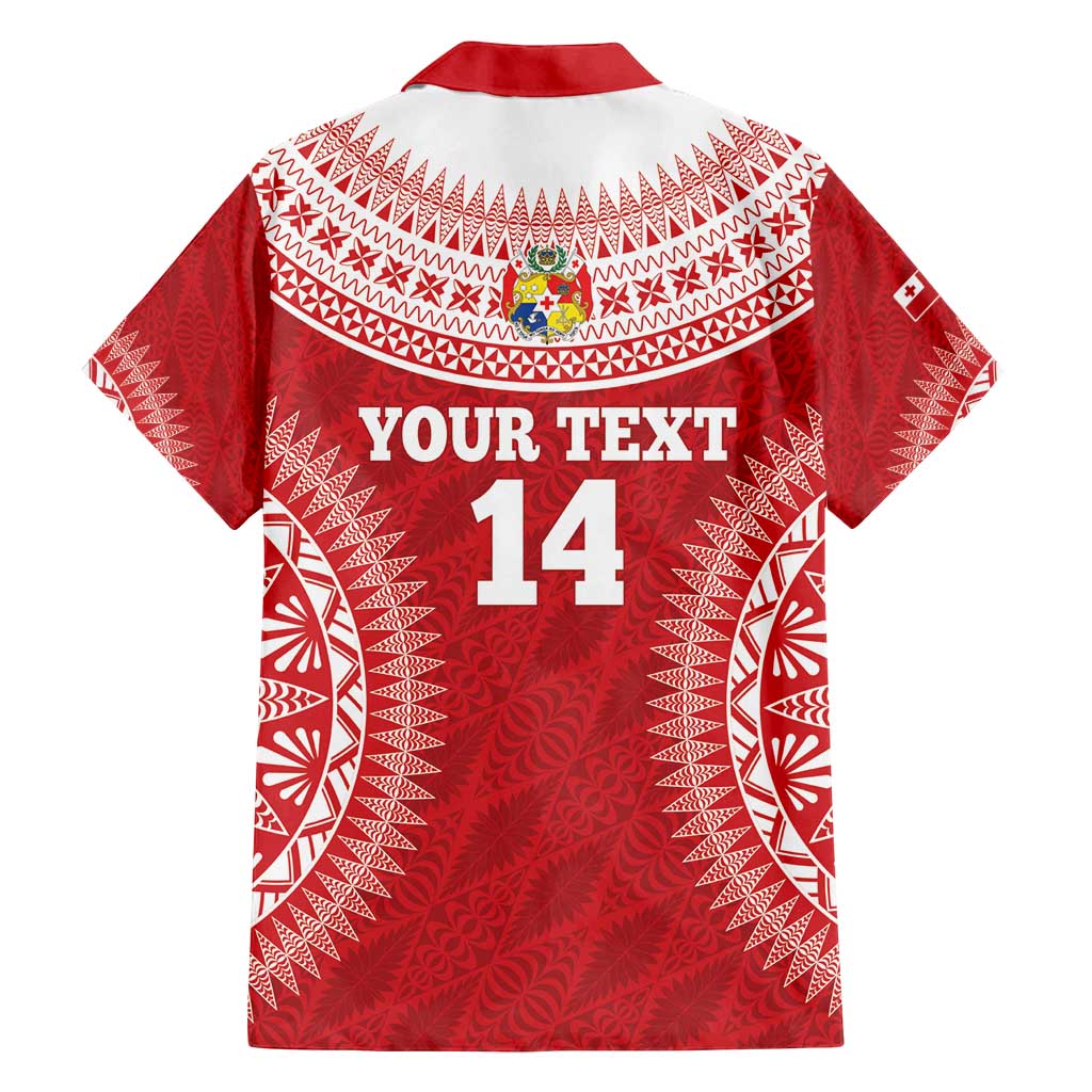 Custom Tonga Mate Maa Family Matching Puletasi and Hawaiian Shirt Go Champions Tongan Ngatu - Red