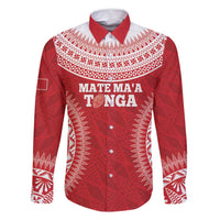 Custom Tonga Mate Maa Family Matching Tank Maxi Dress and Hawaiian Shirt Go Champions Tongan Ngatu - Red