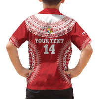 Custom Tonga Mate Maa Kid Hawaiian Shirt Go Champions Tongan Ngatu - Red
