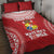 Custom Tonga Mate Maa Quilt Bed Set Go Champions Tongan Ngatu - Red