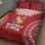 Custom Tonga Mate Maa Quilt Bed Set Go Champions Tongan Ngatu - Red