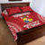 Custom Tonga Mate Maa Quilt Bed Set Go Champions Tongan Ngatu - Red