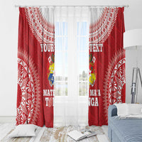 Custom Tonga Mate Maa Window Curtain Go Champions Tongan Ngatu - Red