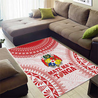 Custom Tonga Mate Maa Area Rug Go Champions Tongan Ngatu - White