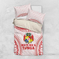 Custom Tonga Mate Maa Bedding Set Go Champions Tongan Ngatu - White