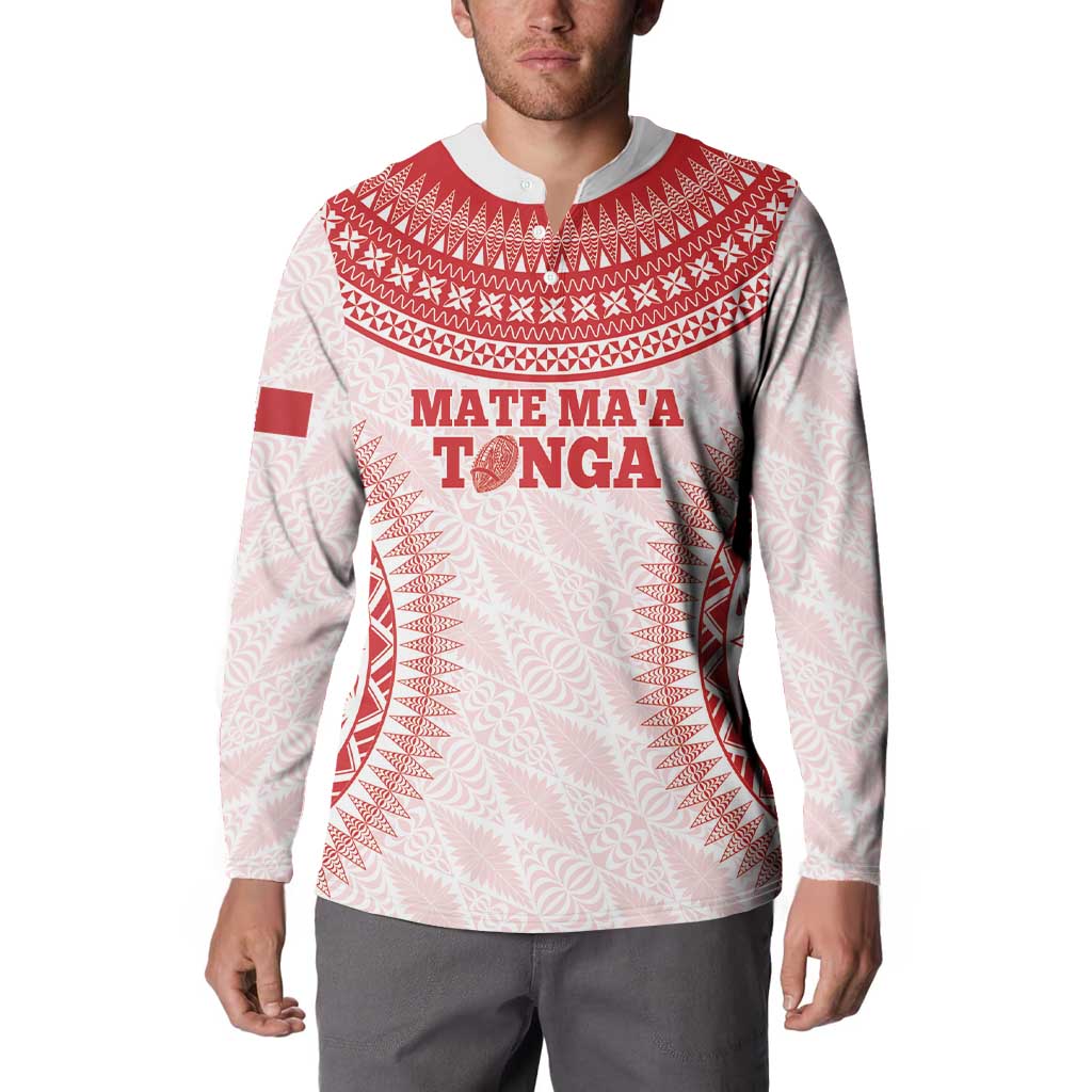 Custom Tonga Mate Maa Button Sweatshirt Go Champions Tongan Ngatu - White