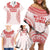 Custom Tonga Mate Maa Family Matching Off Shoulder Short Dress and Hawaiian Shirt Go Champions Tongan Ngatu - White