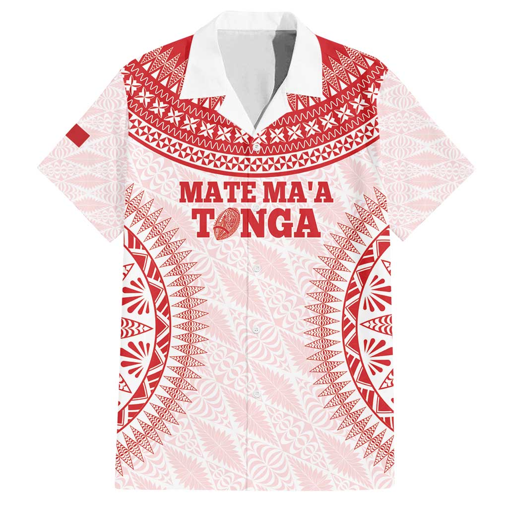 Custom Tonga Mate Maa Family Matching Summer Maxi Dress and Hawaiian Shirt Go Champions Tongan Ngatu - White