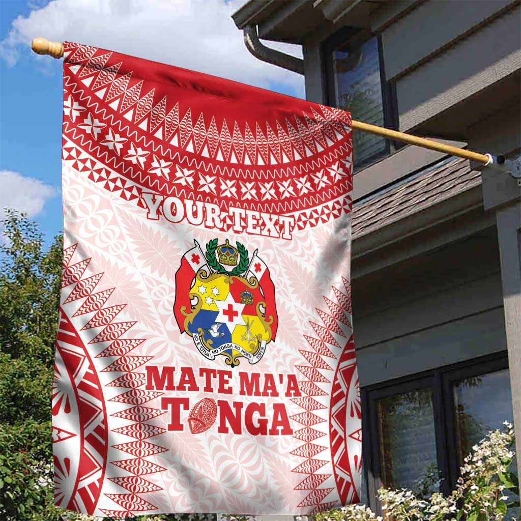Custom Tonga Mate Maa Garden Flag Go Champions Tongan Ngatu - White