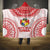 Custom Tonga Mate Maa Hooded Blanket Go Champions Tongan Ngatu - White